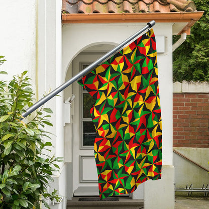 Abstract Reggae Pattern Print Polyester Flag