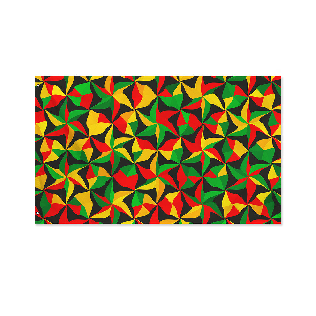Abstract Reggae Pattern Print Polyester Flag