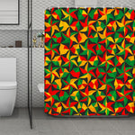 Abstract Reggae Pattern Print Polyester Shower Curtain