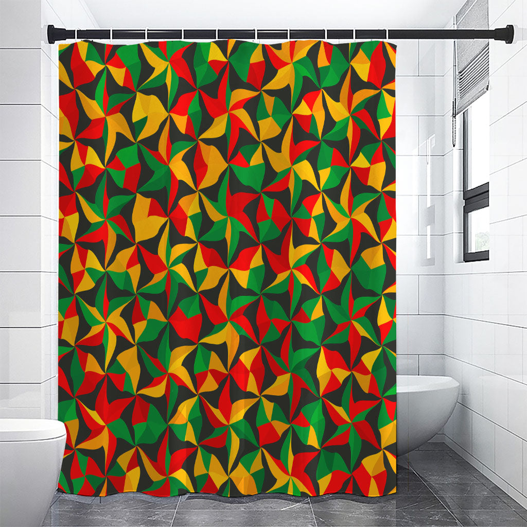 Abstract Reggae Pattern Print Premium Shower Curtain