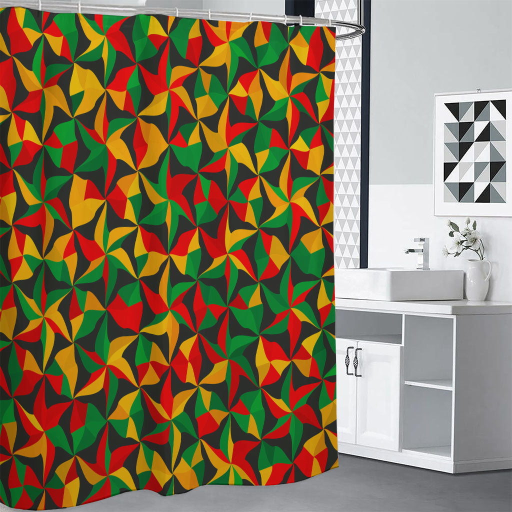 Abstract Reggae Pattern Print Premium Shower Curtain