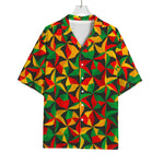 Abstract Reggae Pattern Print Rayon Hawaiian Shirt