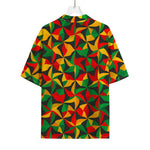 Abstract Reggae Pattern Print Rayon Hawaiian Shirt