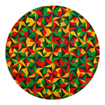 Abstract Reggae Pattern Print Round Blanket