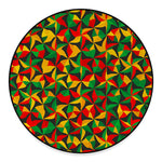Abstract Reggae Pattern Print Round Floor Mat