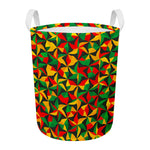 Abstract Reggae Pattern Print Round Laundry Basket