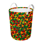 Abstract Reggae Pattern Print Round Laundry Basket