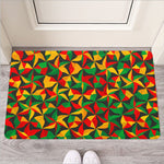 Abstract Reggae Pattern Print Rubber Doormat