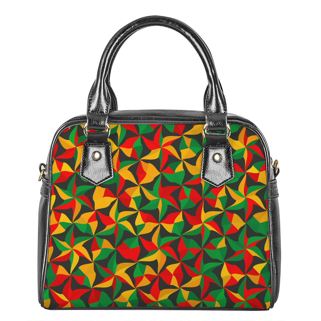 Abstract Reggae Pattern Print Shoulder Handbag