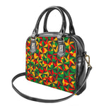 Abstract Reggae Pattern Print Shoulder Handbag