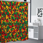 Abstract Reggae Pattern Print Shower Curtain