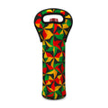 Abstract Reggae Pattern Print Single Neoprene Wine Tote