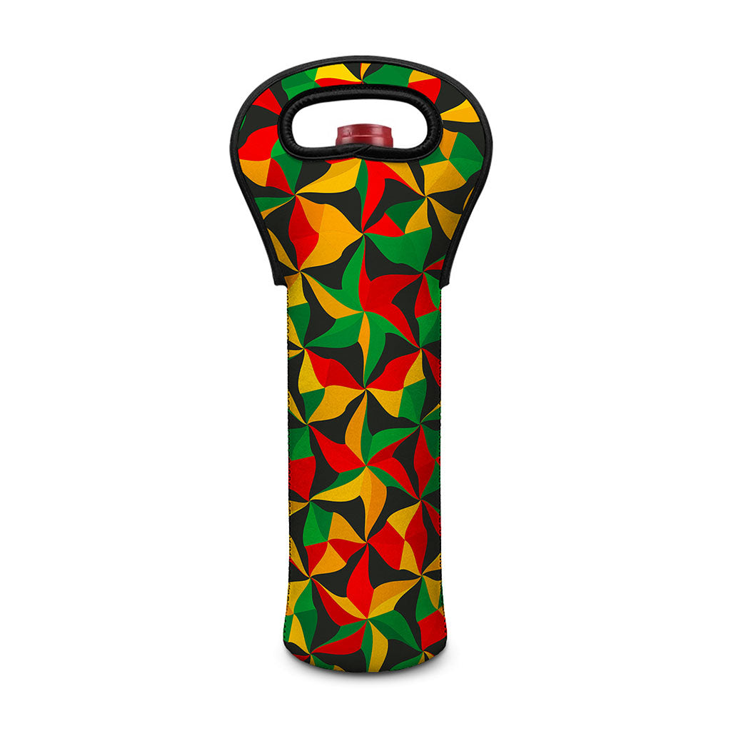 Abstract Reggae Pattern Print Single Neoprene Wine Tote