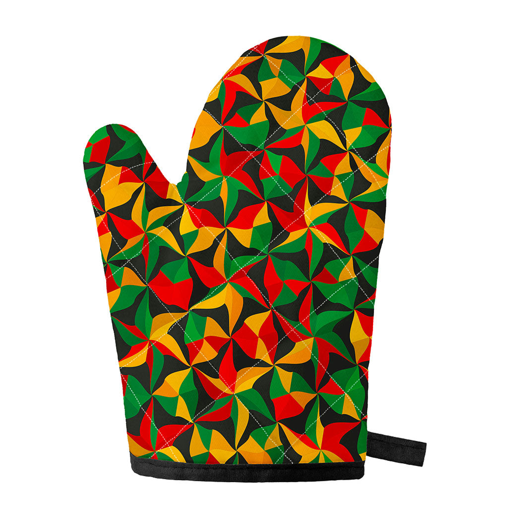 Abstract Reggae Pattern Print Single Oven Mitt