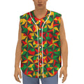 Abstract Reggae Pattern Print Sleeveless Baseball Jersey