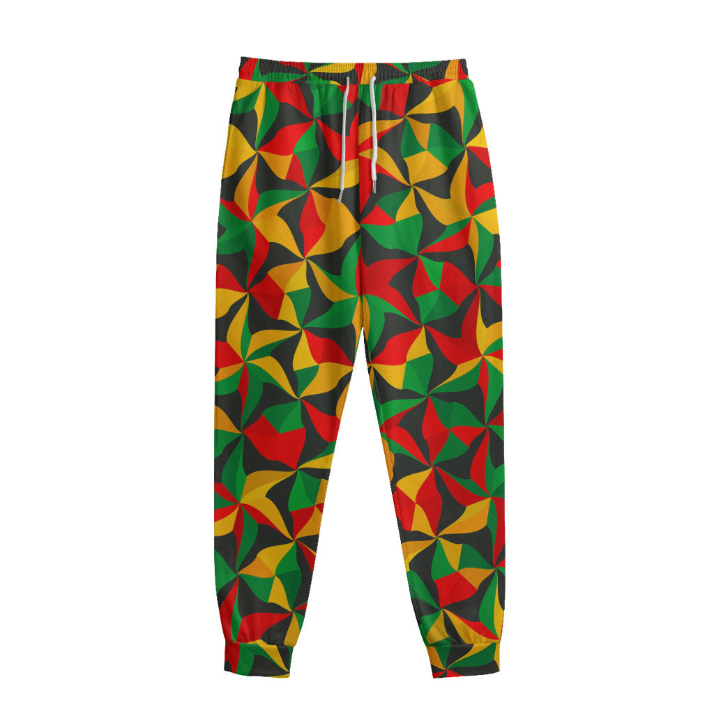 Abstract Reggae Pattern Print Sweatpants