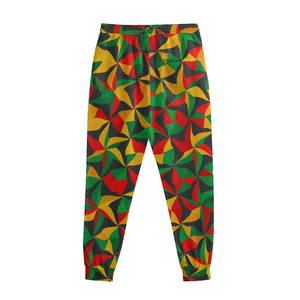 Abstract Reggae Pattern Print Sweatpants