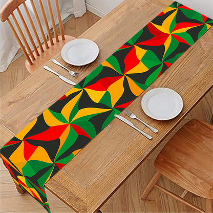 Abstract Reggae Pattern Print Table Runner
