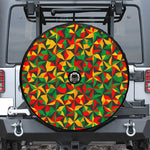 Abstract Reggae Pattern Print Tire Cover With Camera Hole