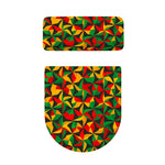 Abstract Reggae Pattern Print Toilet Lid And Tank Cover Set