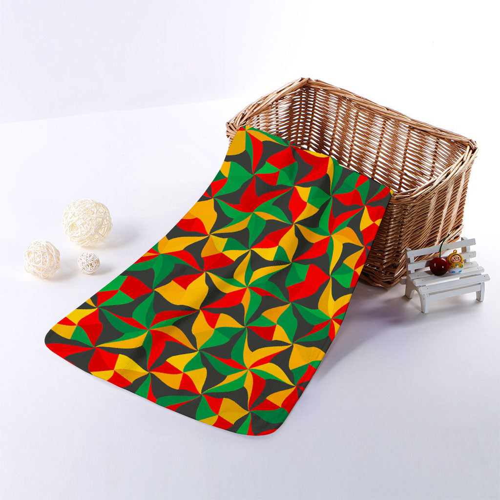Abstract Reggae Pattern Print Towel