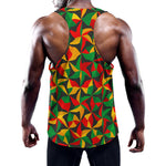 Abstract Reggae Pattern Print Training Tank Top