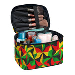 Abstract Reggae Pattern Print Travel Makeup Bag