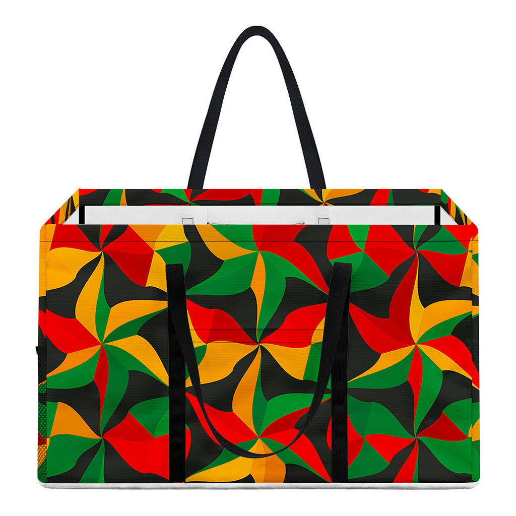 Abstract Reggae Pattern Print Utility Tote Bag