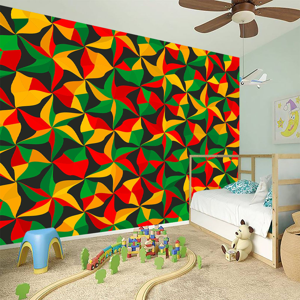 Abstract Reggae Pattern Print Wall Sticker