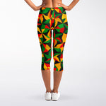 Abstract Reggae Pattern Print Women's Capri Leggings