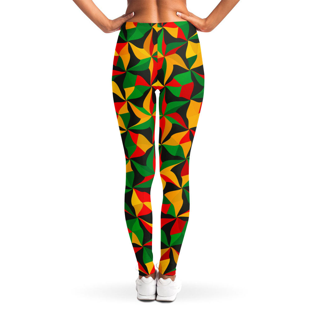 Abstract Reggae Pattern Print Women's Leggings