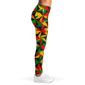 Abstract Reggae Pattern Print Women's Leggings