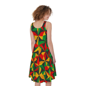 Abstract Reggae Pattern Print Women's Sleeveless Dress