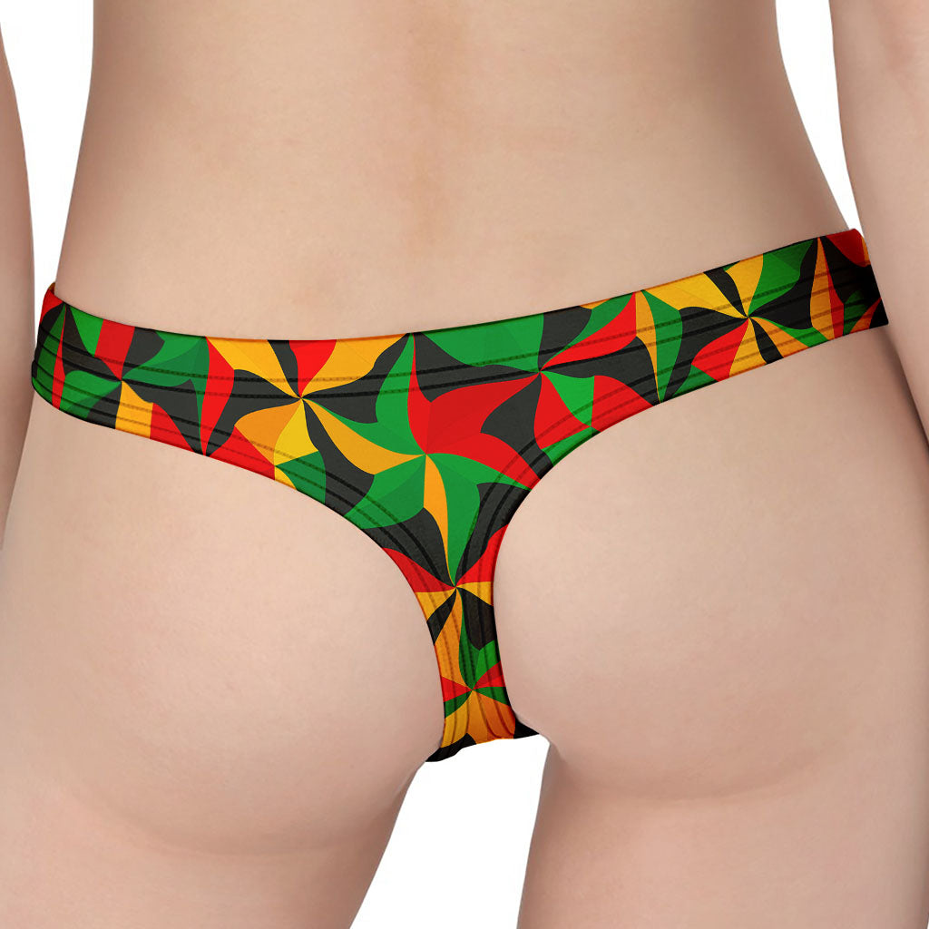 Abstract Reggae Pattern Print Women's Thong