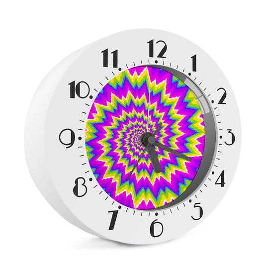 Abstract Spiral Moving Optical Illusion Alarm Clock