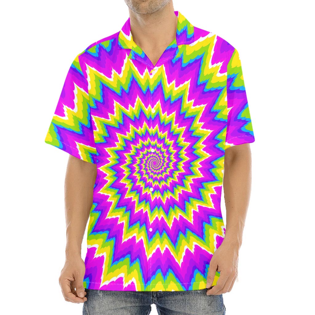 Abstract Spiral Moving Optical Illusion Aloha Shirt