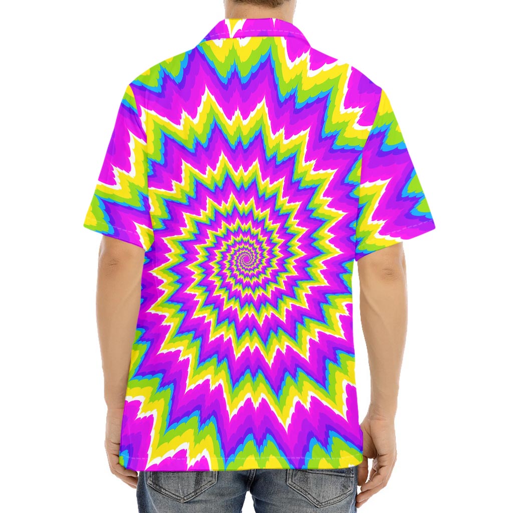 Abstract Spiral Moving Optical Illusion Aloha Shirt