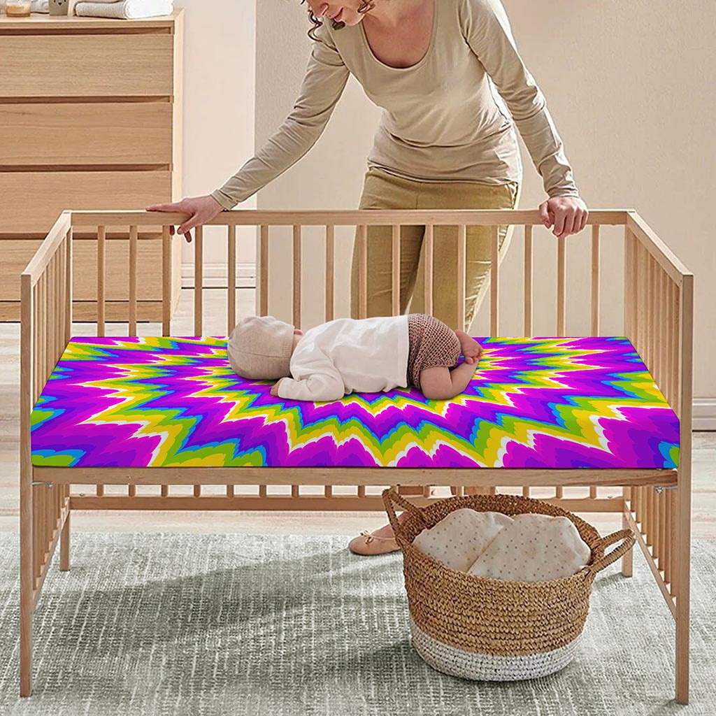 Abstract Spiral Moving Optical Illusion Baby Crib Sheet
