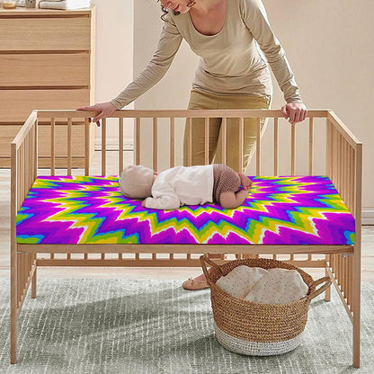 Abstract Spiral Moving Optical Illusion Baby Crib Sheet