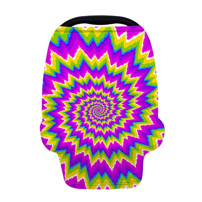 Abstract Spiral Moving Optical Illusion Baby Seat Cover