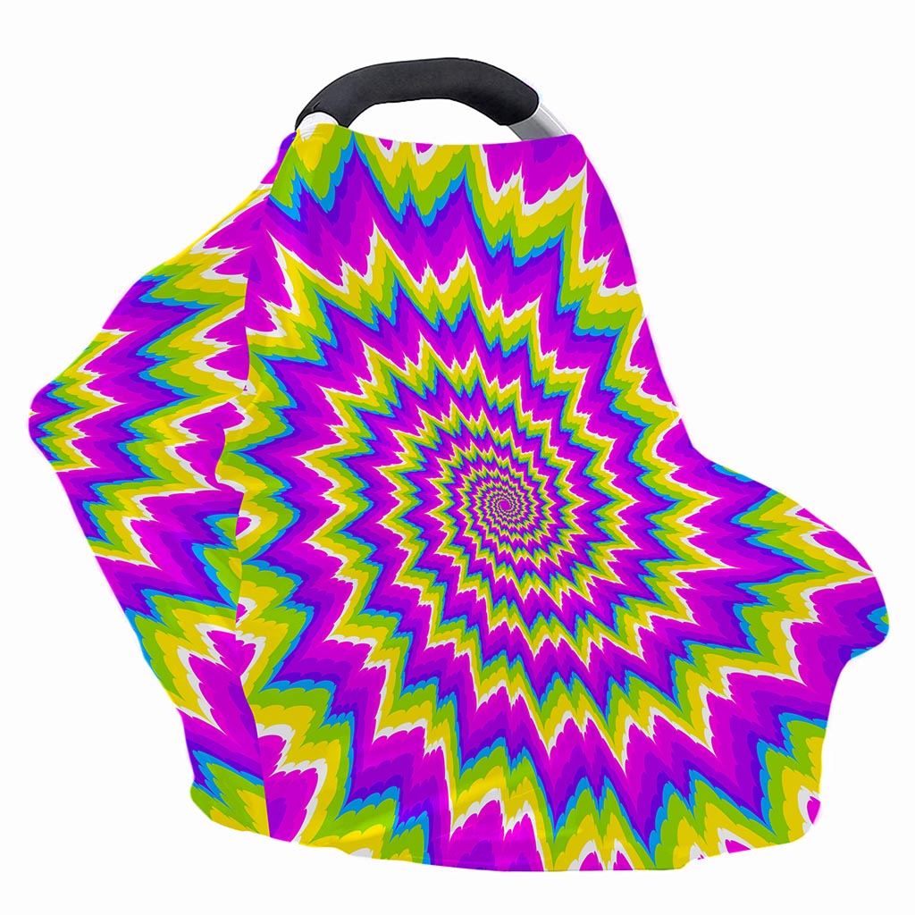 Abstract Spiral Moving Optical Illusion Baby Seat Cover