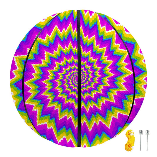 Abstract Spiral Moving Optical Illusion Basketball