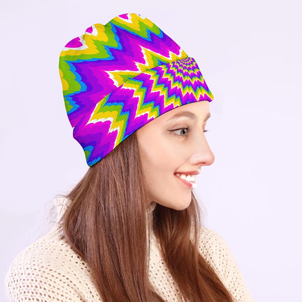 Abstract Spiral Moving Optical Illusion Beanie