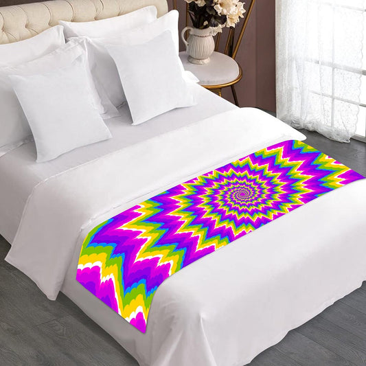 Abstract Spiral Moving Optical Illusion Bed Runner