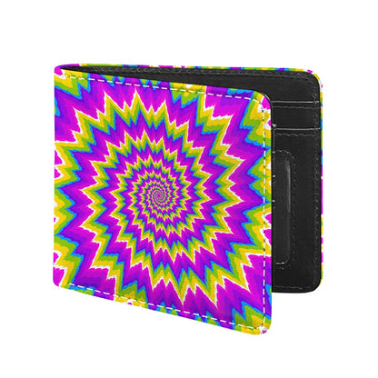 Abstract Spiral Moving Optical Illusion Bifold Wallet