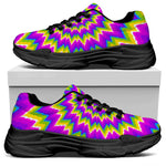 Abstract Spiral Moving Optical Illusion Black Chunky Shoes