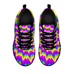 Abstract Spiral Moving Optical Illusion Black Running Shoes