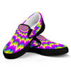 Abstract Spiral Moving Optical Illusion Black Slip On Sneakers