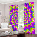 Abstract Spiral Moving Optical Illusion Dimout Grommet Curtains