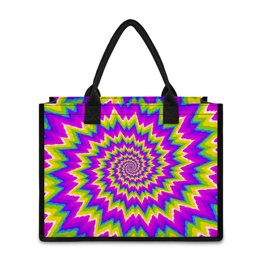 Abstract Spiral Moving Optical Illusion Canvas Tote Bag